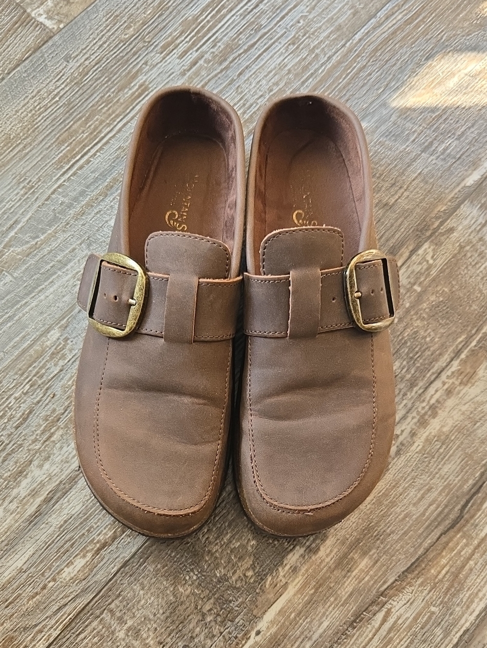 Brown Slip-On Buckle Loafers